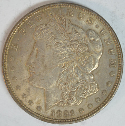 1921 Morgan Silver Dollar Philadelphia Mint About Uncirculated (AU) Details