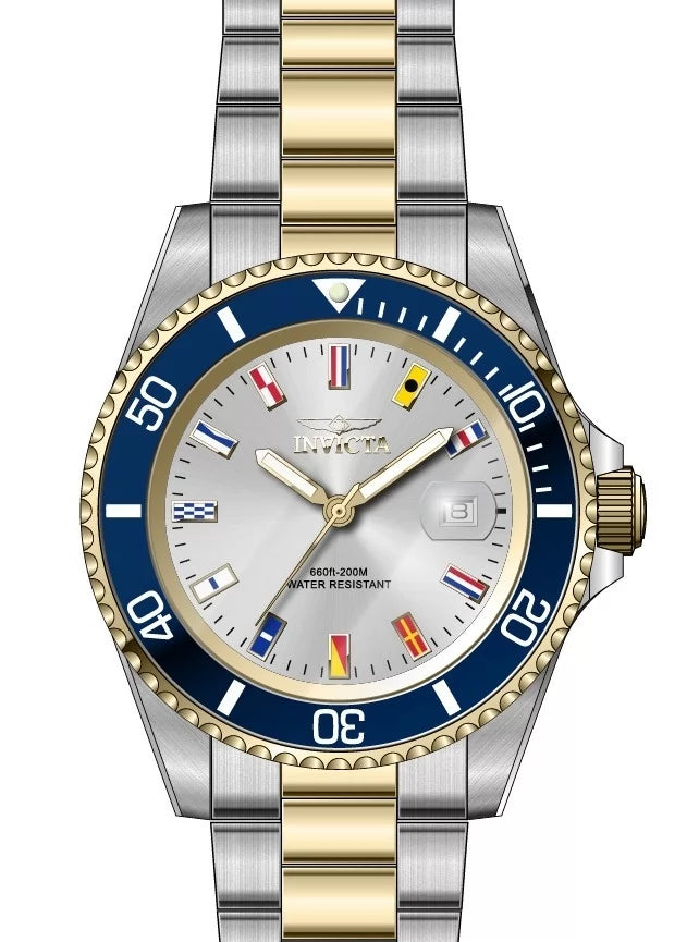 Invicta Men's Pro Diver  Quartz 3 Hand Silver Dial Watch