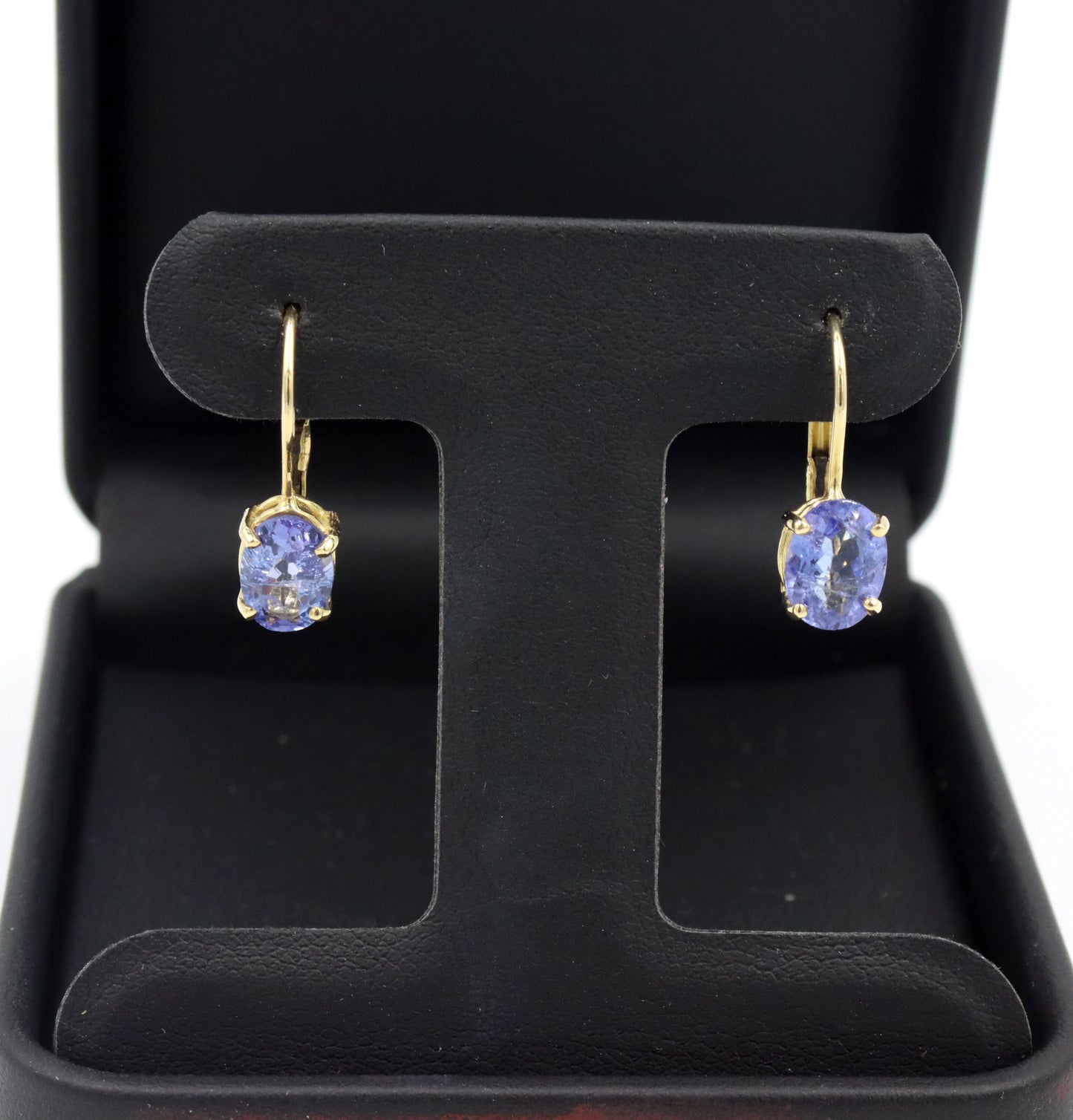 14kt Yellow gold oval Tanzanite earrings