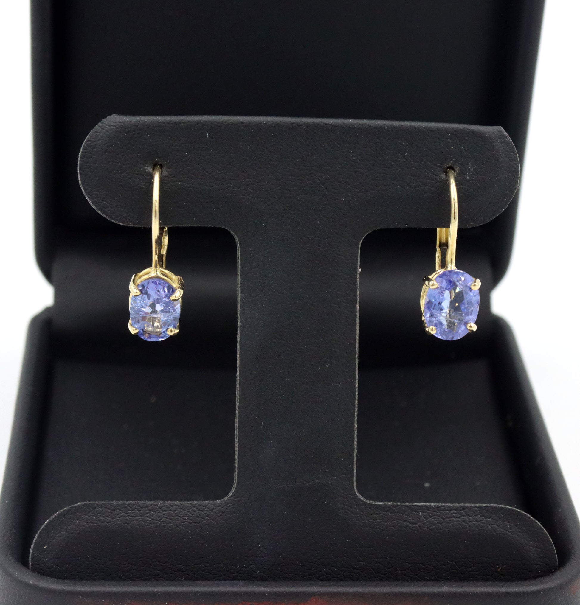 14kt Yellow gold oval Tanzanite earrings