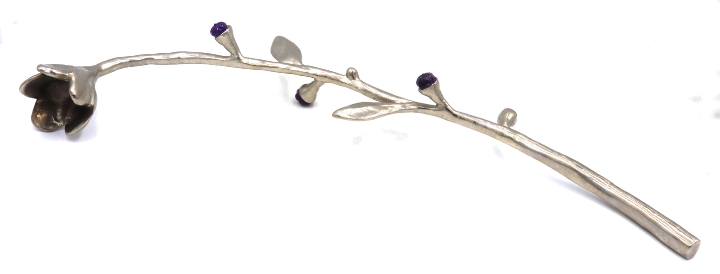 Micheal Aram Fantasy amethyst bloom Candle holder candelabra snuffer