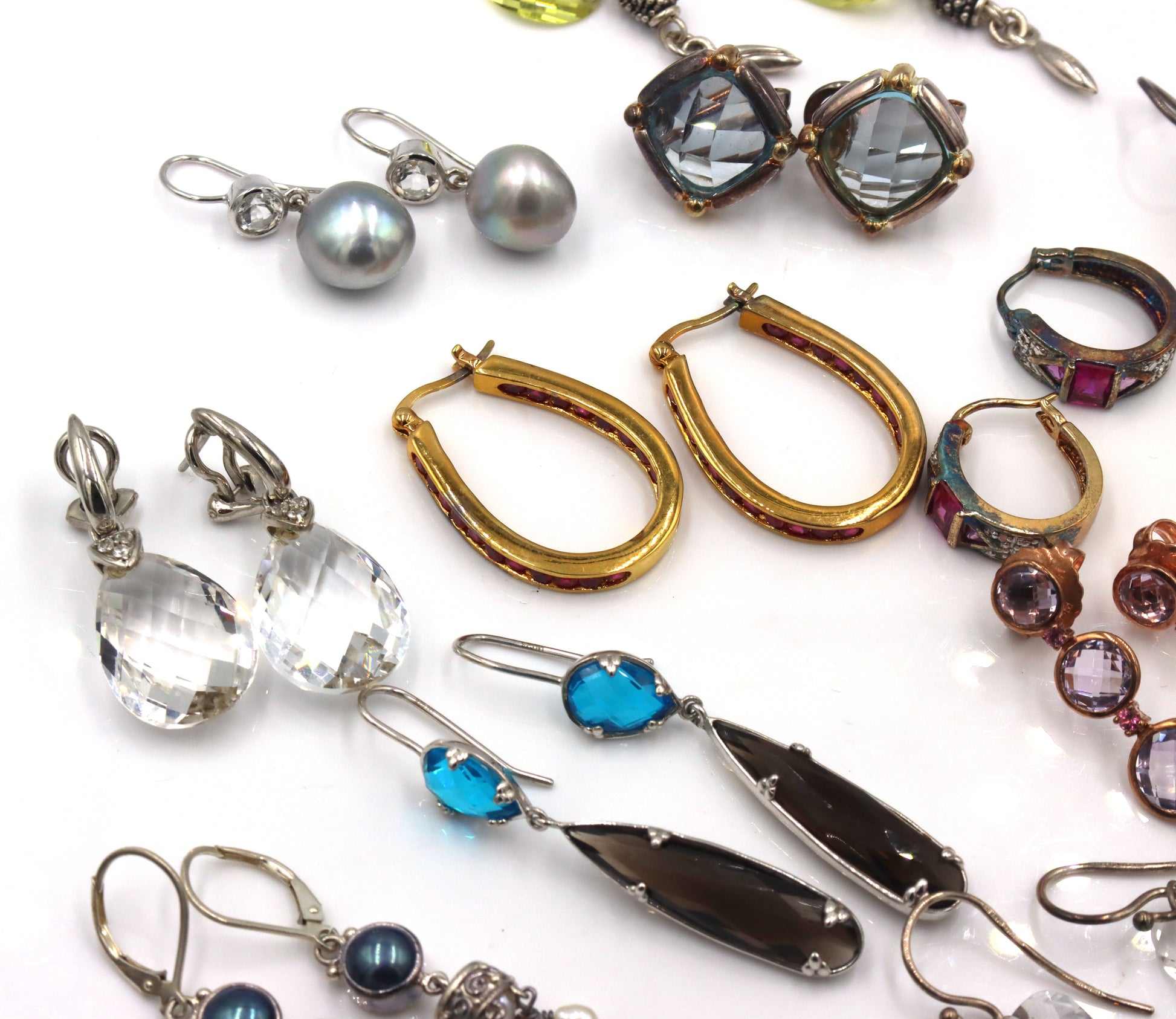 Group lot of Vintage 925 sterling silver earrings
