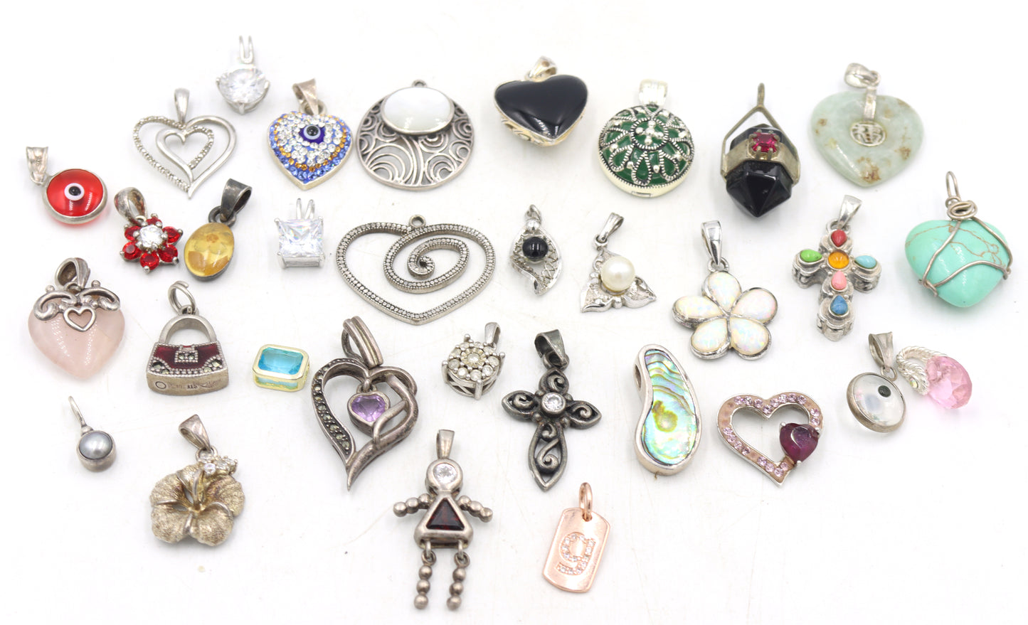 Group lot of Vintage 925 sterling silver pendants