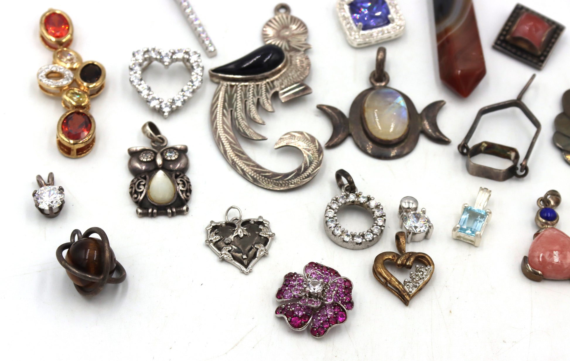Group lot of Vintage 925 sterling silver pendants