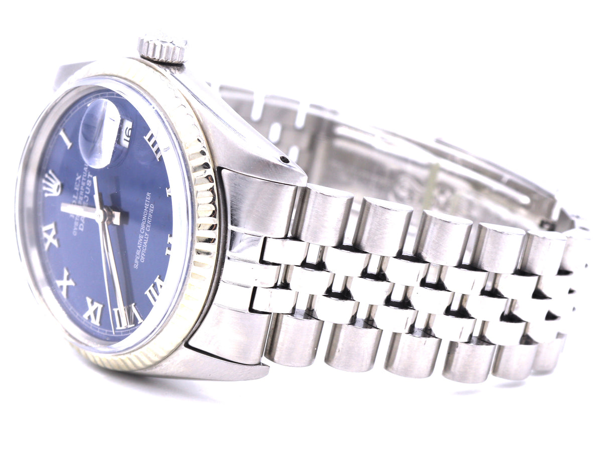 Rolex Datejust 36mm aftermarket blue Roman dial watch