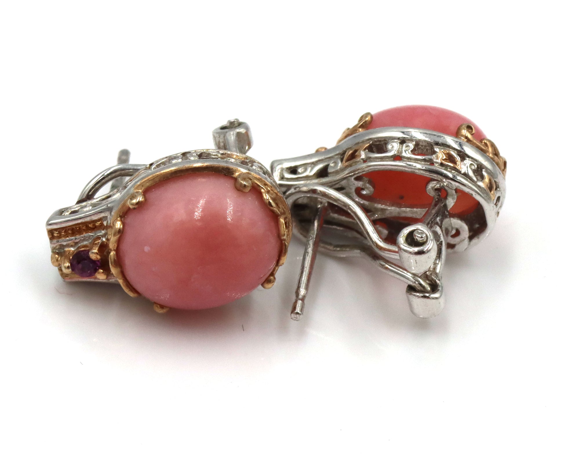 925 Sterling Silver Peruvian Puink Toumaline Set