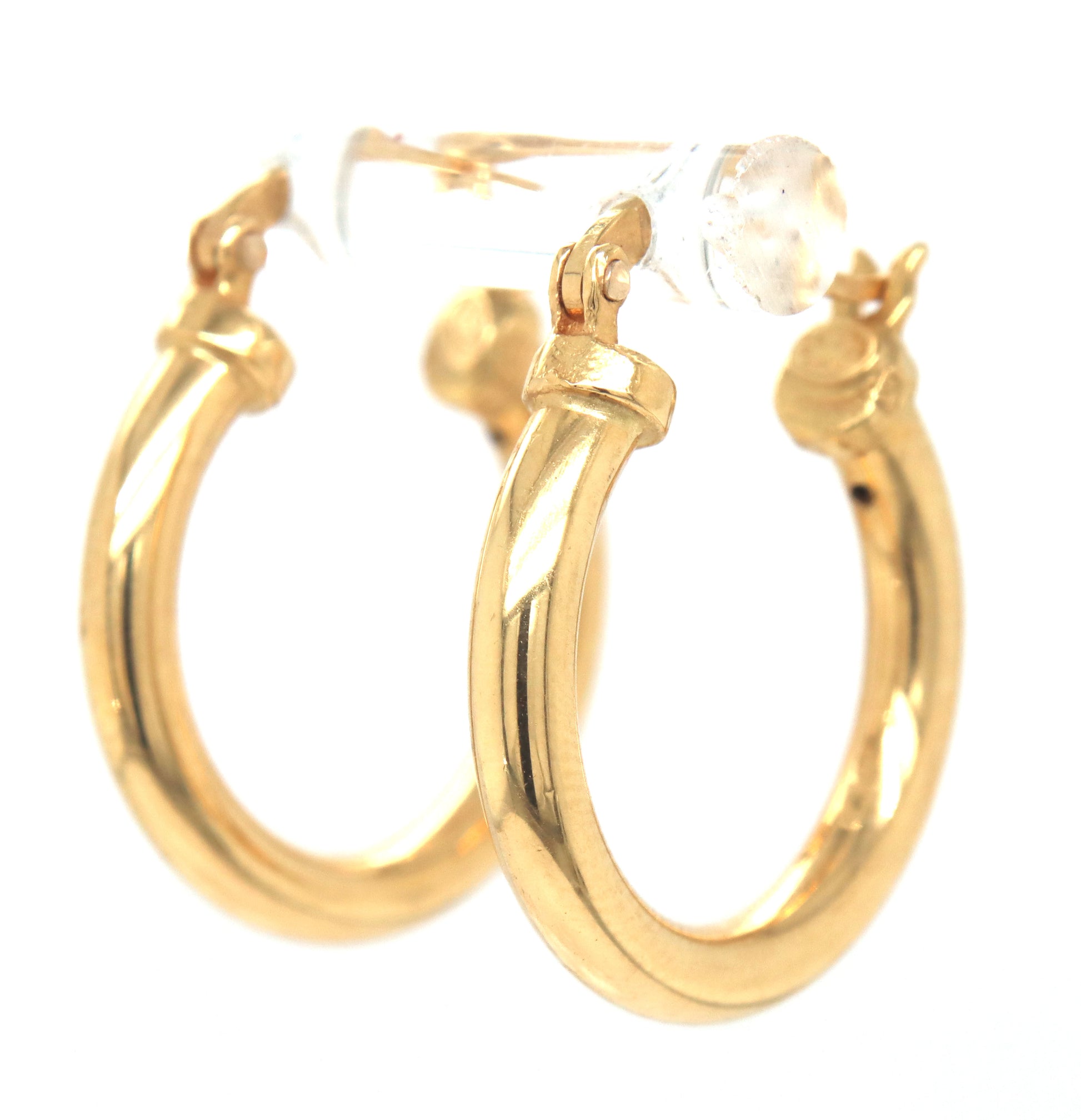 18kt Yellow gold tube hoop earrings
