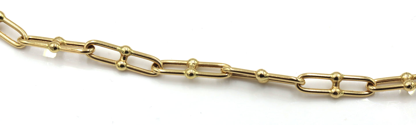 18kt Yellow gold paper clip chain necklace