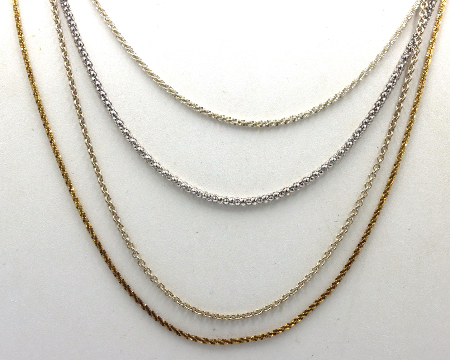 Group lot of 4 Vintage 925 sterling silver chains
