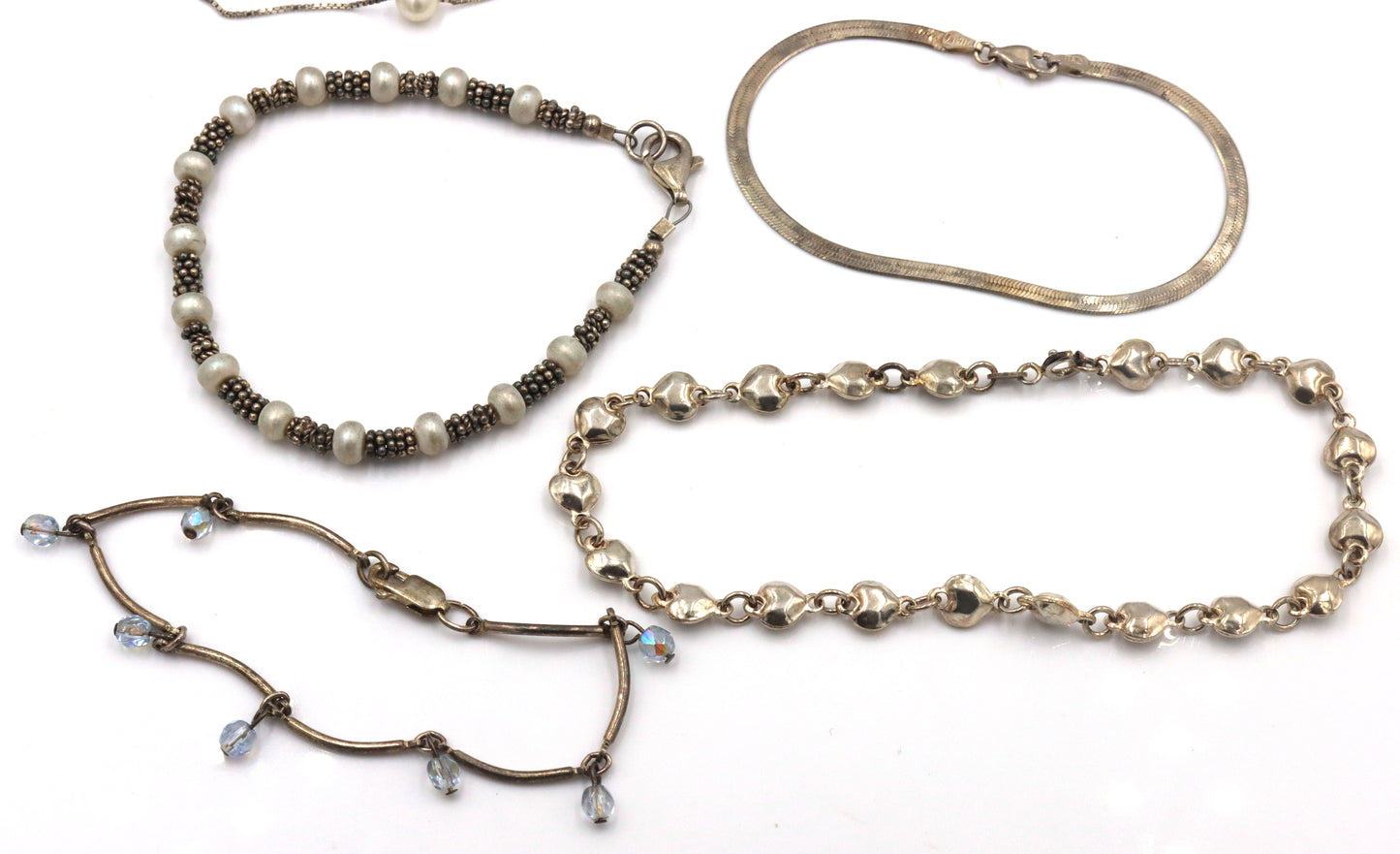 Group lot of 8 vintage 925 sterling silver bracelets
