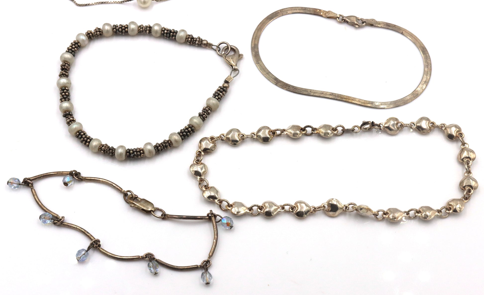 Group lot of 8 vintage 925 sterling silver bracelets