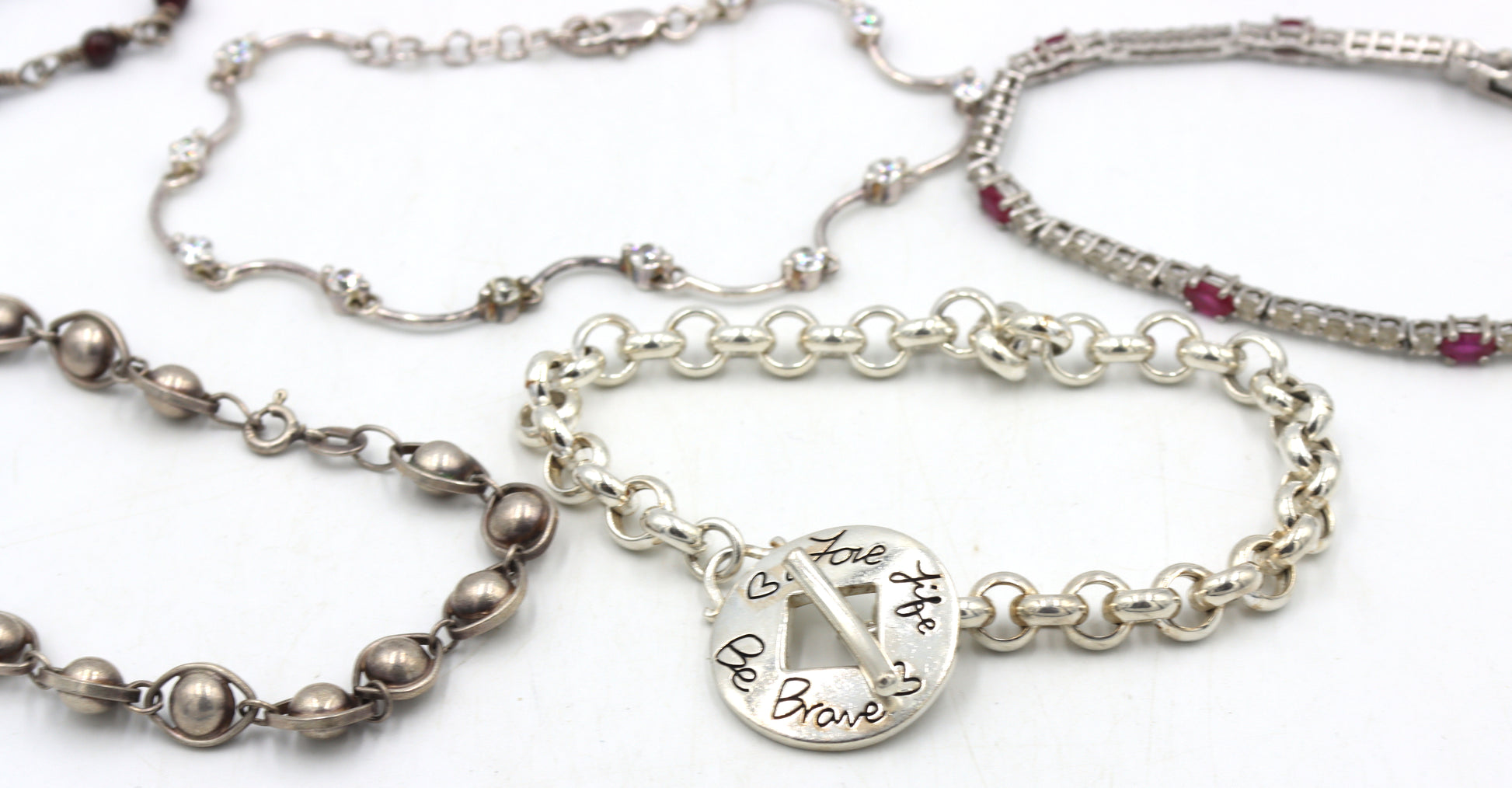 Group lot of 8 Vintage 925 sterling silver bracelets