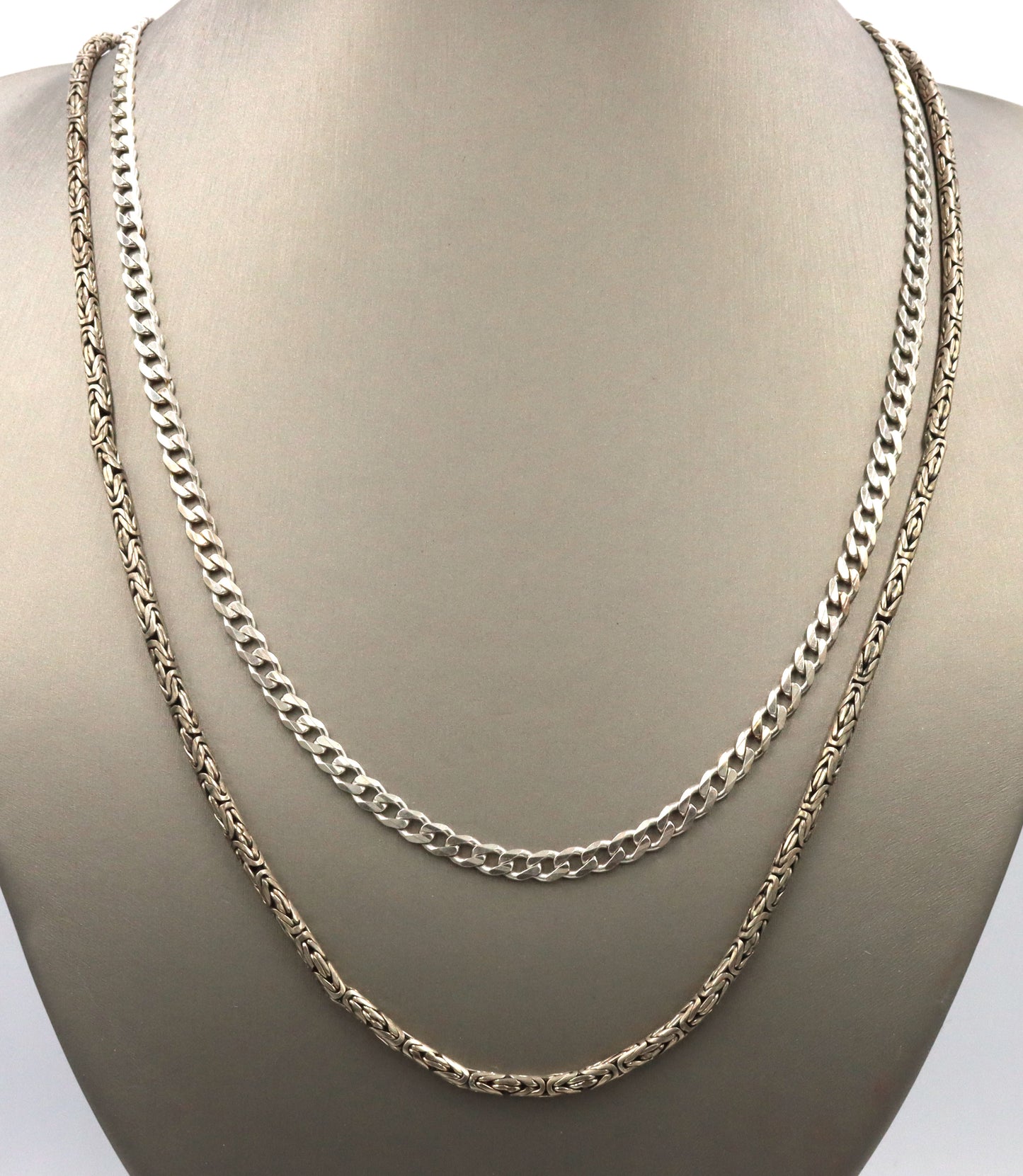 Group lot of 2 Vintage 925 sterling silver necklaces