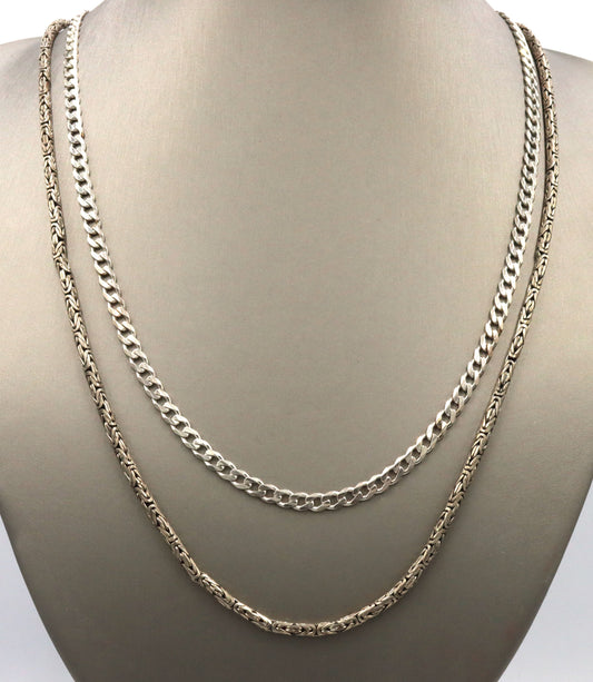 Group lot of 2 Vintage 925 sterling silver necklaces