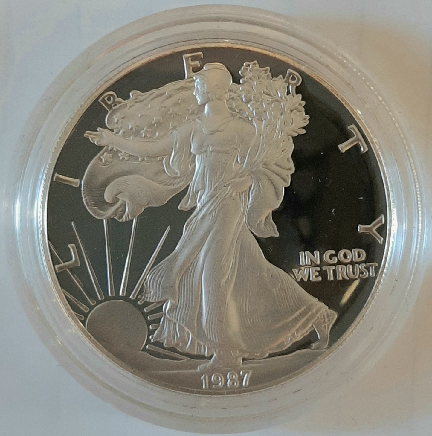 1987-S American Silver Eagle PROOF 1 Oz Silver Coin With Box and COA