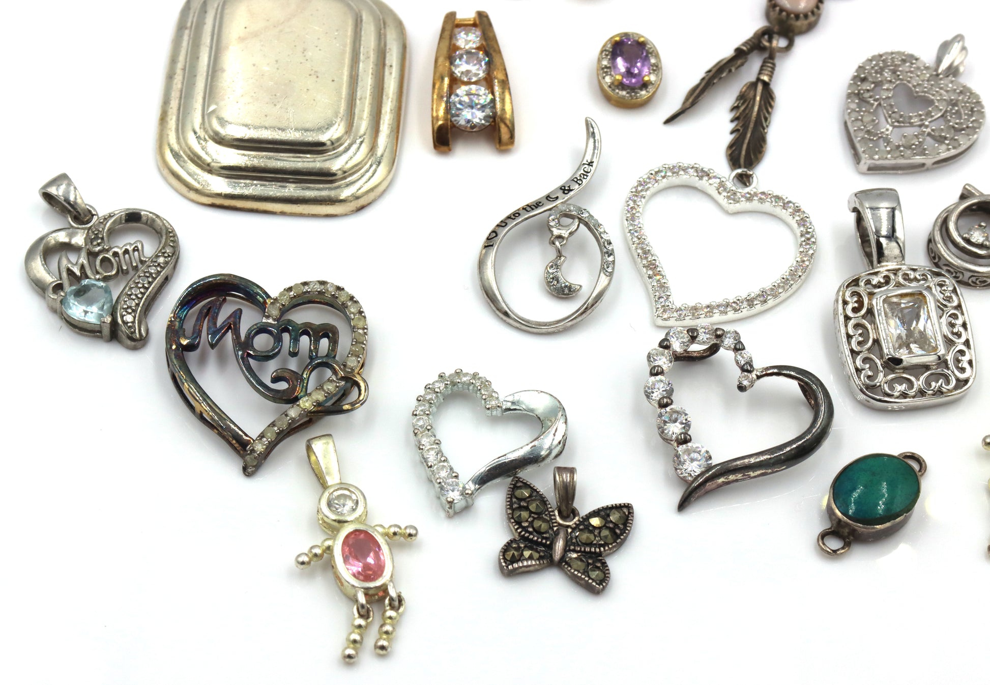 Group lot of Vintage 925 sterling silver pendants