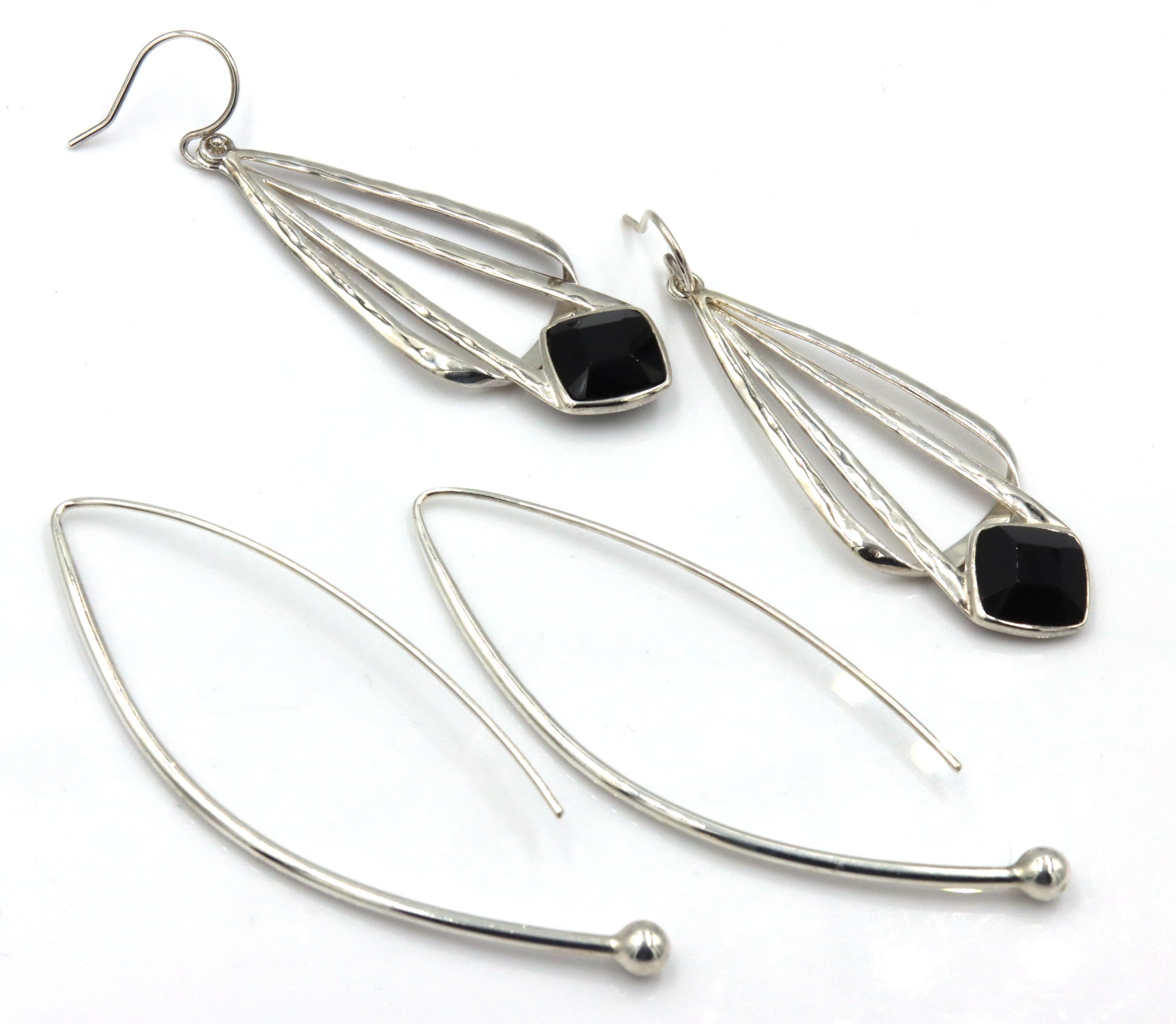 2 Pairs of 925 sterling silver dangle earrings