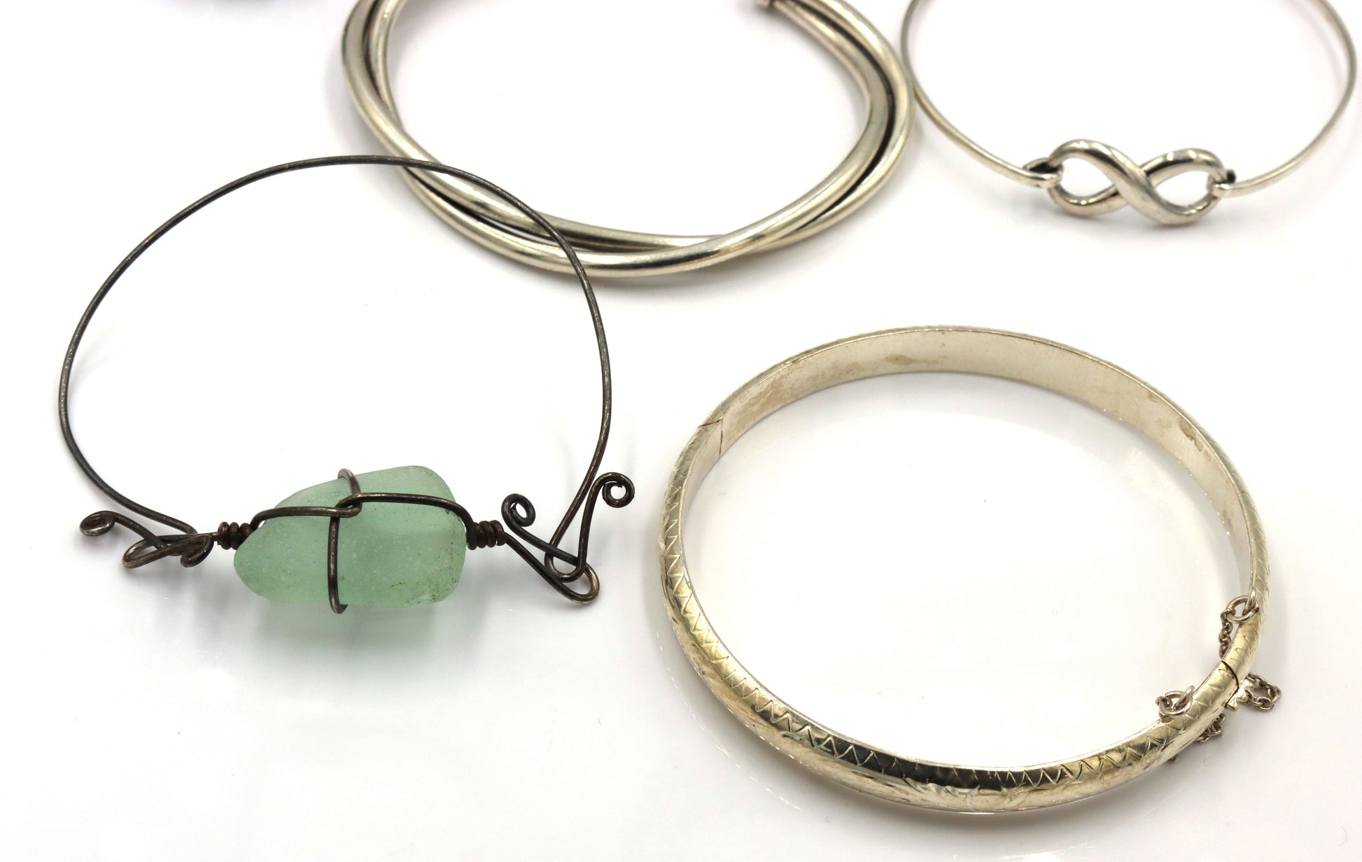 Vintage 925 sterling silver group lot of 6 bangles