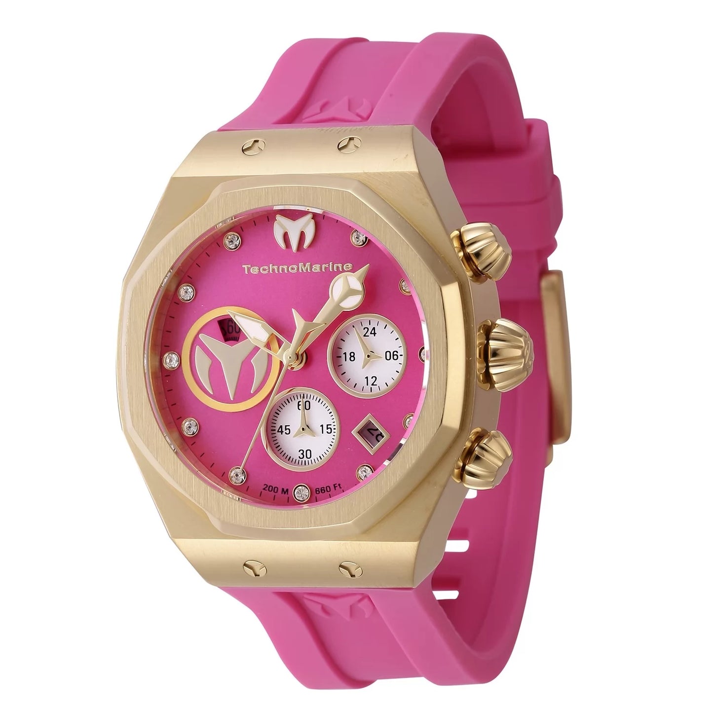 Technomarine Women's Reef Quartz Chronograph Hot Pink, Silver Dial Watch
