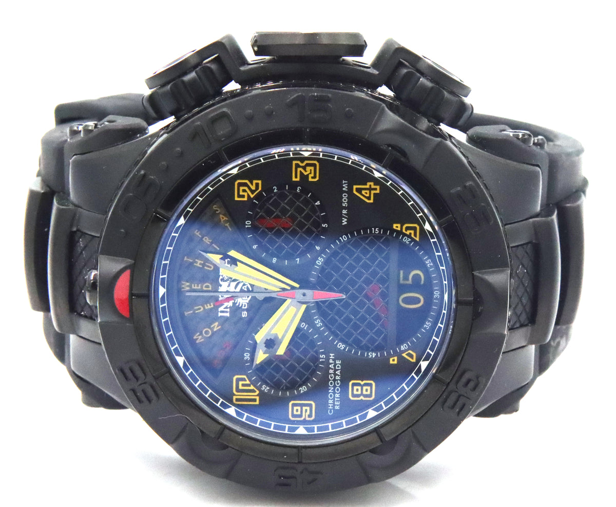 Invicta men's Subaqua Noma V yellow accent black dial watch
