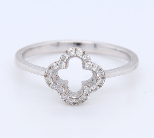 14kt White Gold approximate 0.16ctw Diamond open Ring