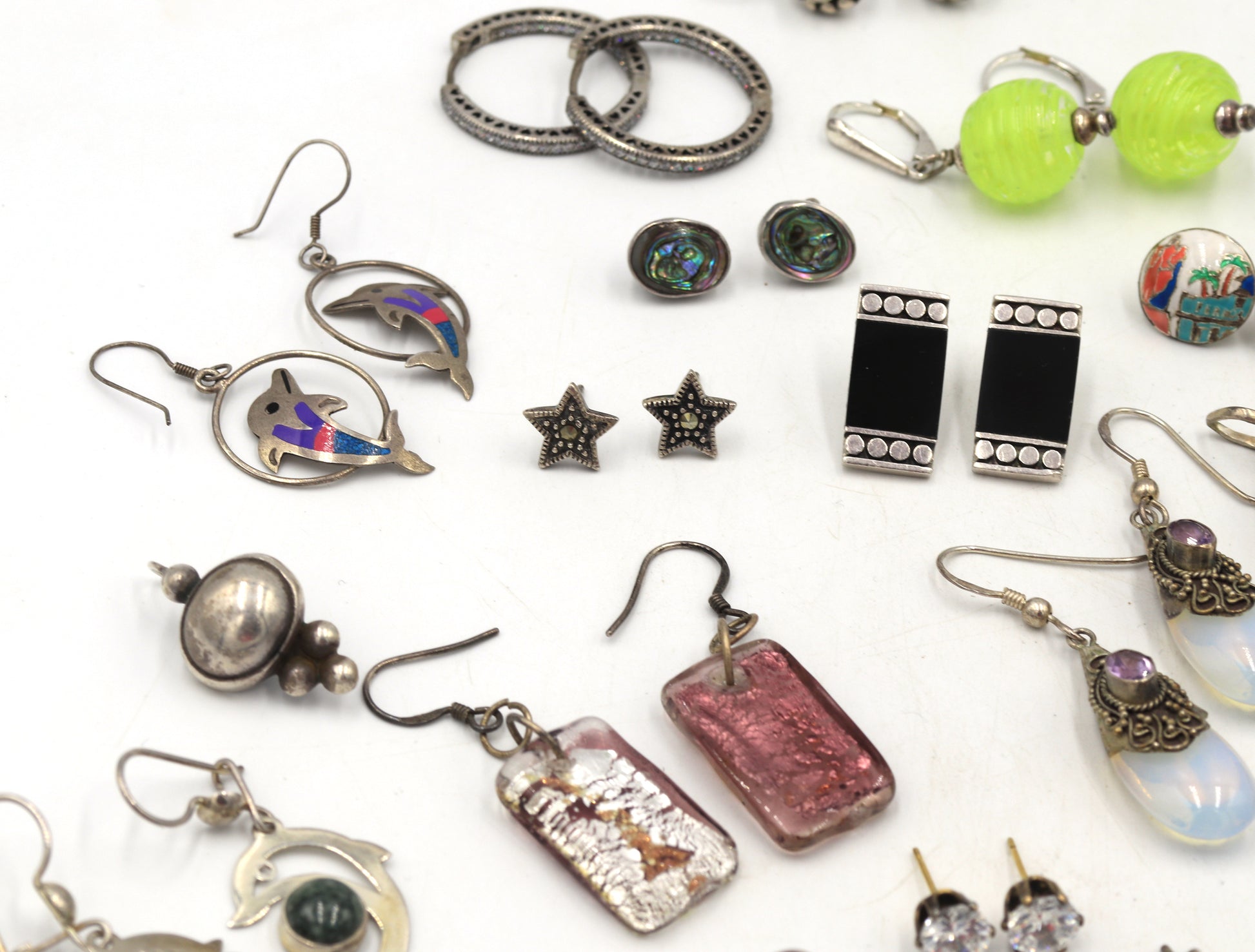 Group lot of Vintage 925 sterling silver earrings