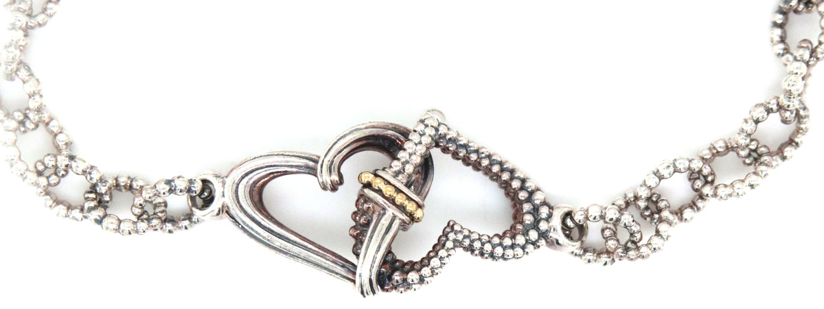 Lagos Manah interlocking double heart bracelet
