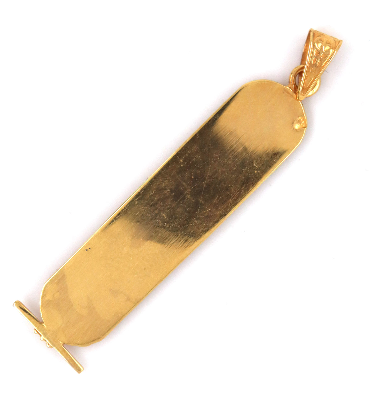 18kt Yellow gold solid Egyptian Cartouche pendant