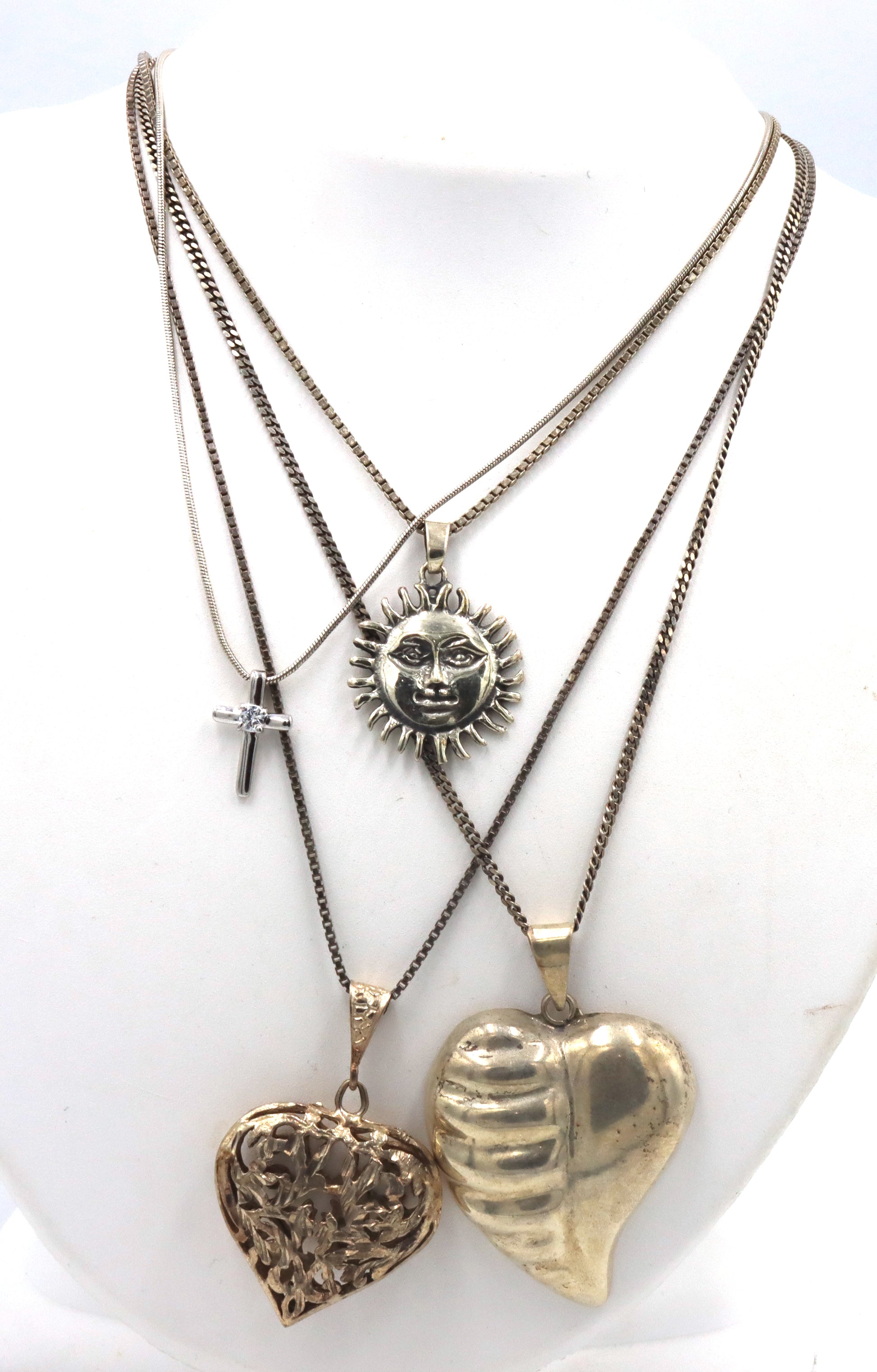 Group lot of 4 vintage 925 sterling silver necklaces