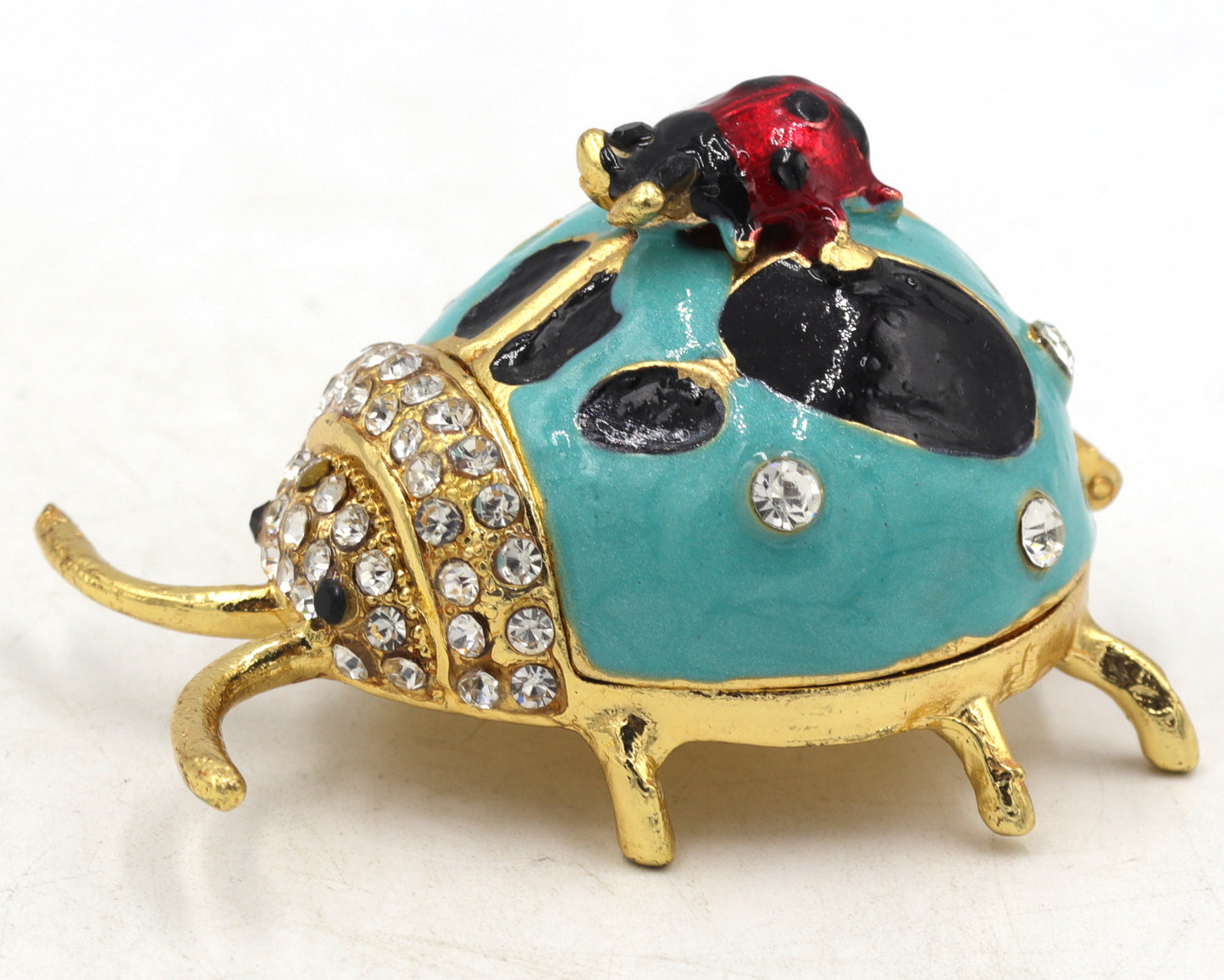 Ladybug enamel trinket box