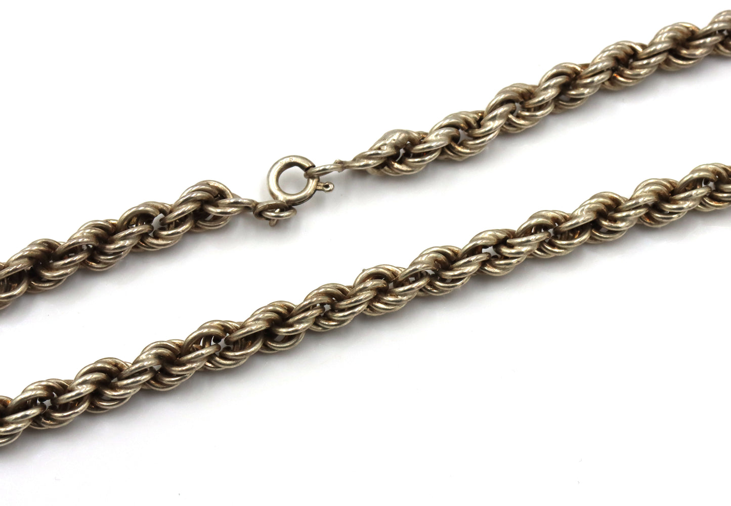 Heavy Vintage 925 sterling silver rope chain necklace