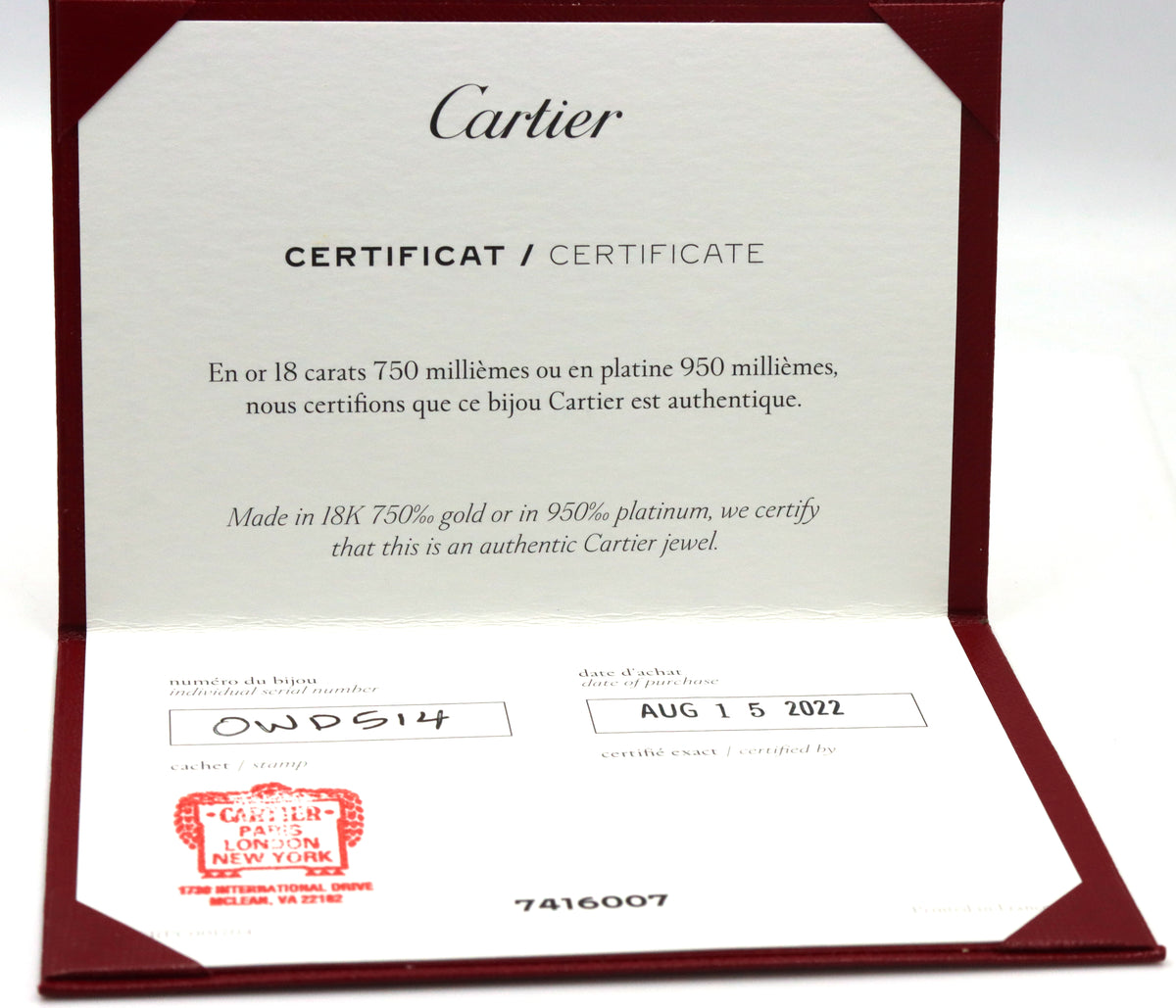Cartier classic love bangle bracelet