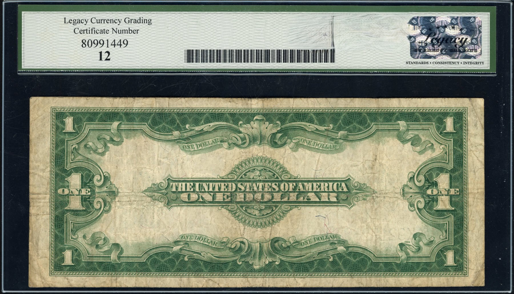 1923 $1 Silver Certificate Fr. 237 Legacy Currency Grading Fine 12 Large Size U.S. Note