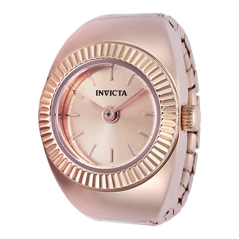 Invicta Mini Womens Rose Gold Tone Stainless Steel Quartz Dress Watch