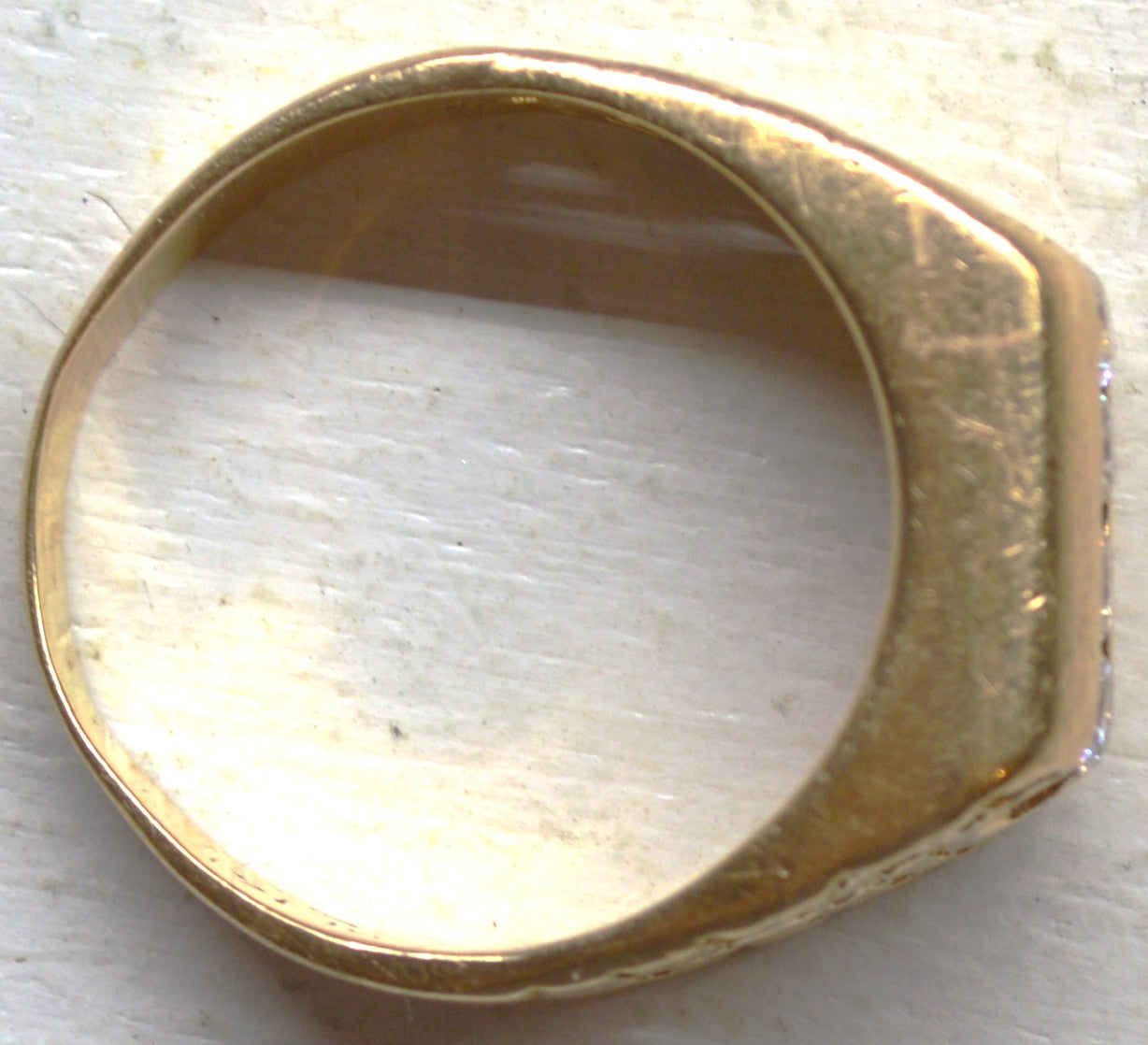 Men’s Estate 14K Yellow Gold Diamond Ring 0.25 CTW Channel Set, 9.3 Grams, Size 11