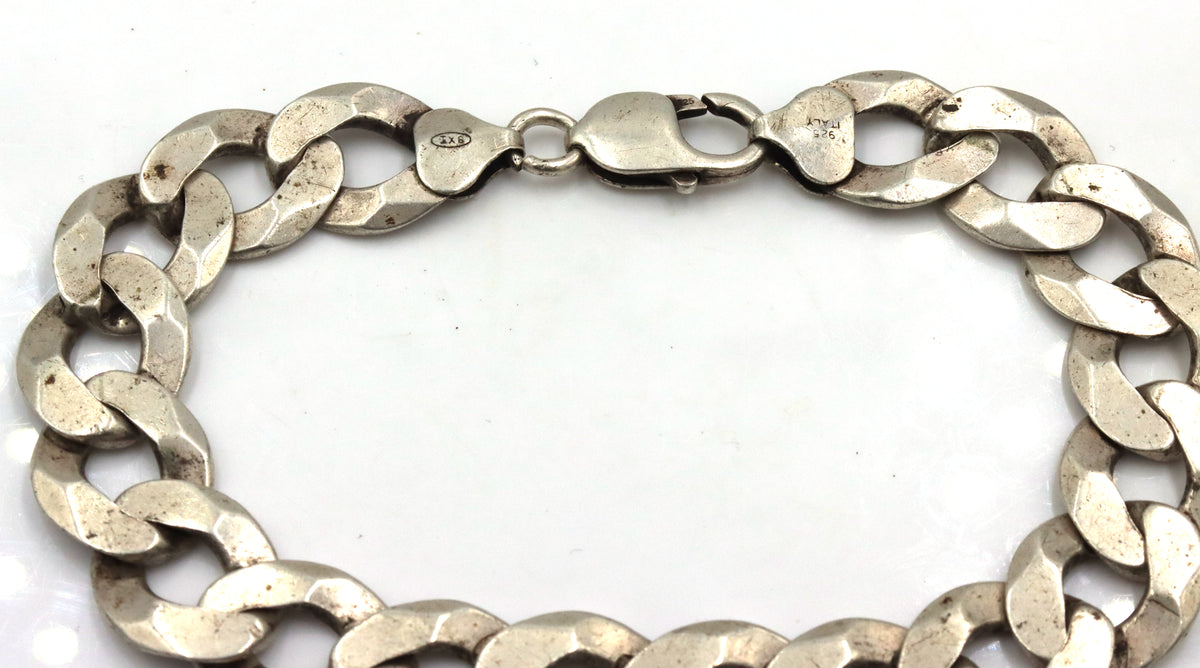 Italian 925 sterling silver Cuban link bracelet