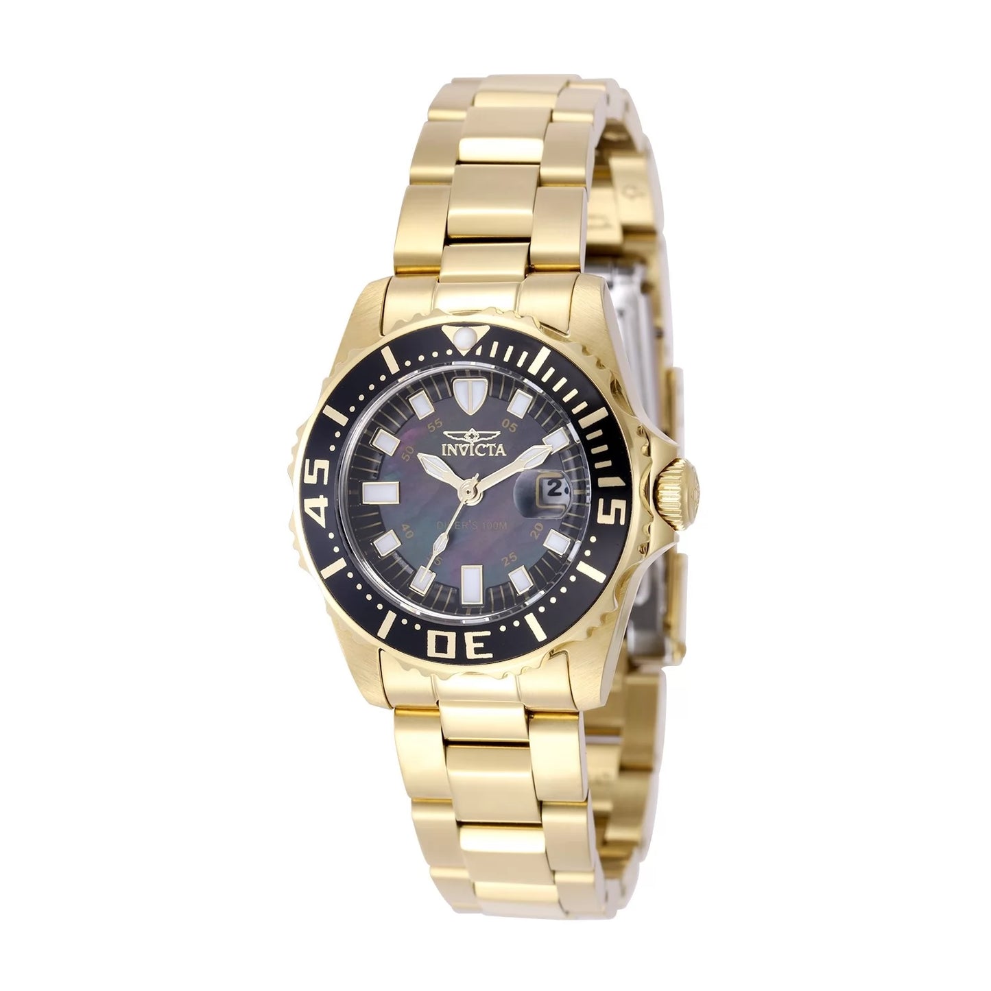 Invicta Women's Pro Diver Quartz 3 Hand Black Dial Watch