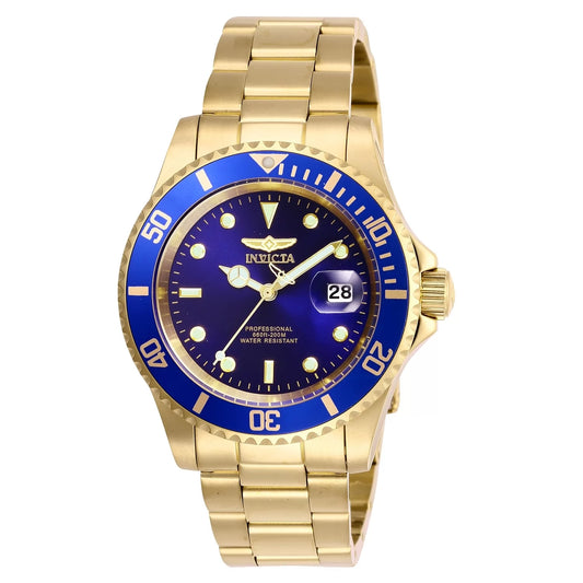 Invicta Mens Pro Diver Quartz 3 Hand Blue Dial Watch