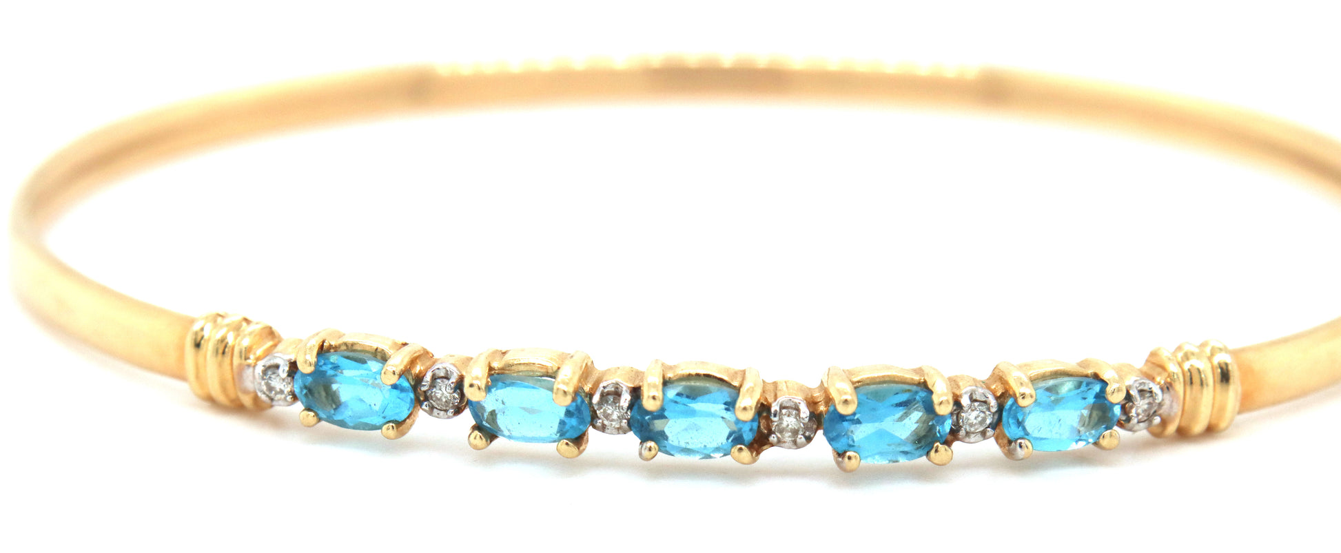 14kt Blue topaz bangle bracelet