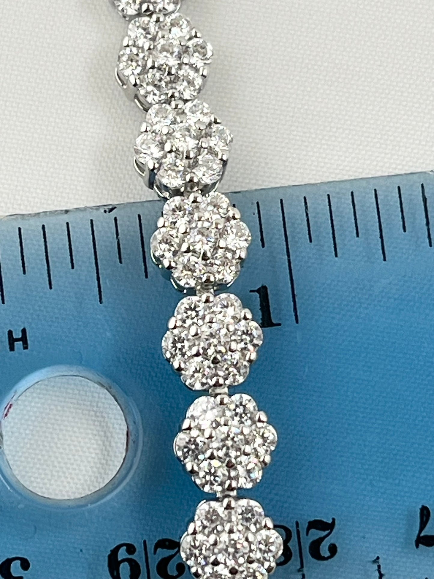 925 Sterling CZ Cluster Eternity Tennis Bracelet