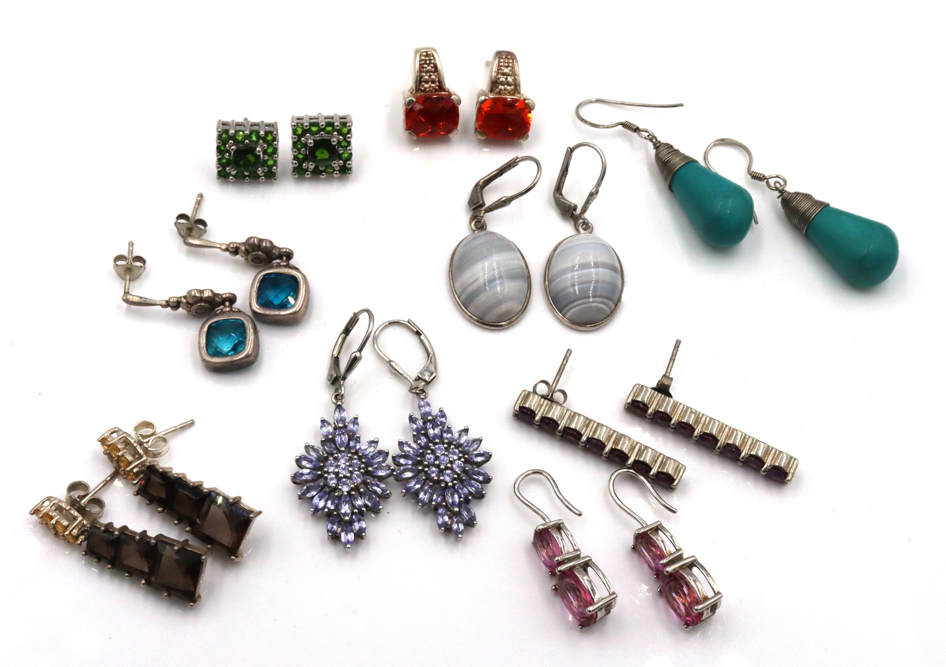 Group lot of Vintage 925 sterling silver earrings