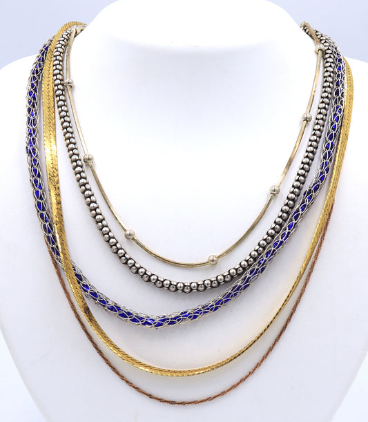 Group lot of 5 vintage 925 sterling silver necklaces