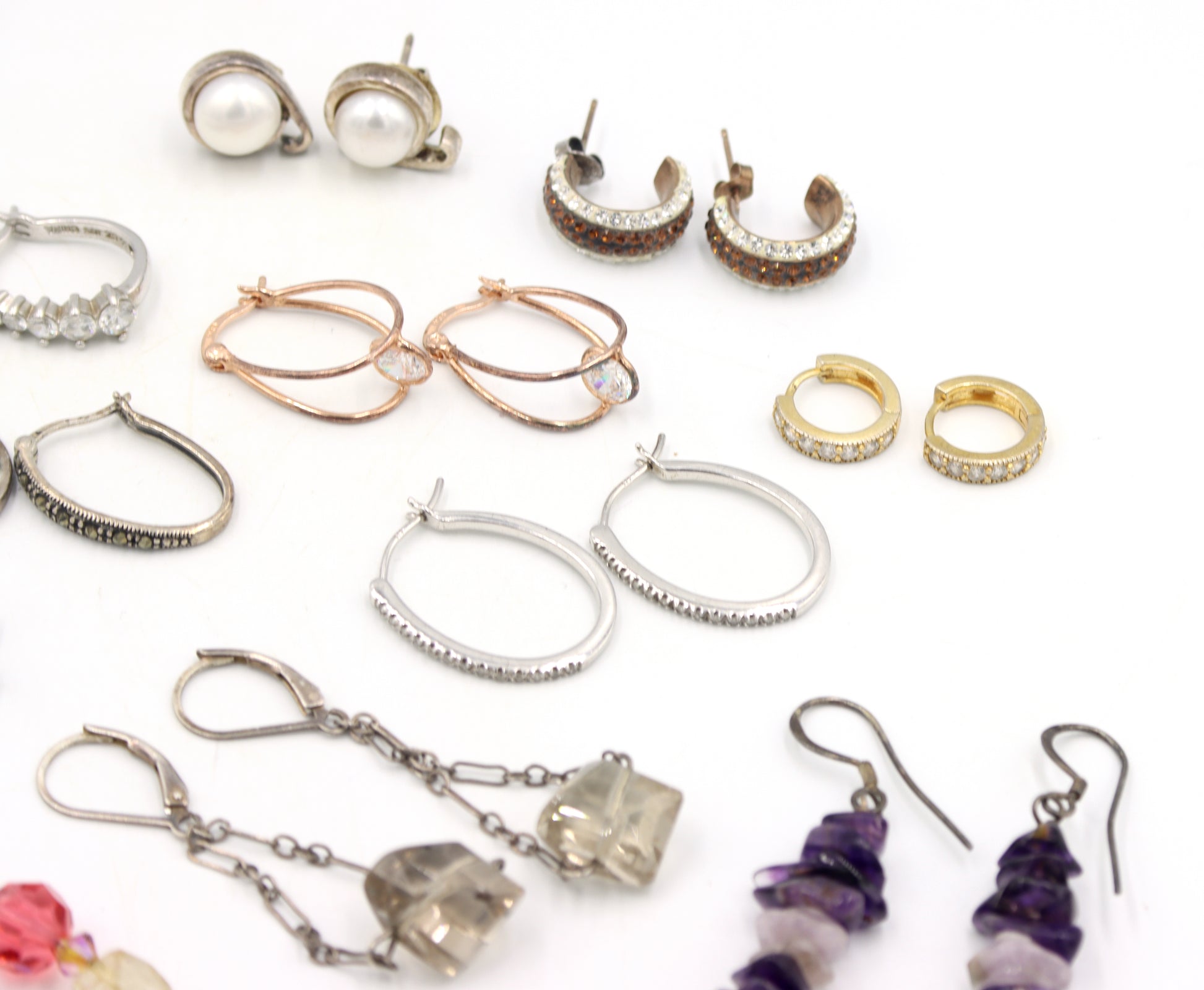 Group lot of Vintage 925 sterling silver earrings