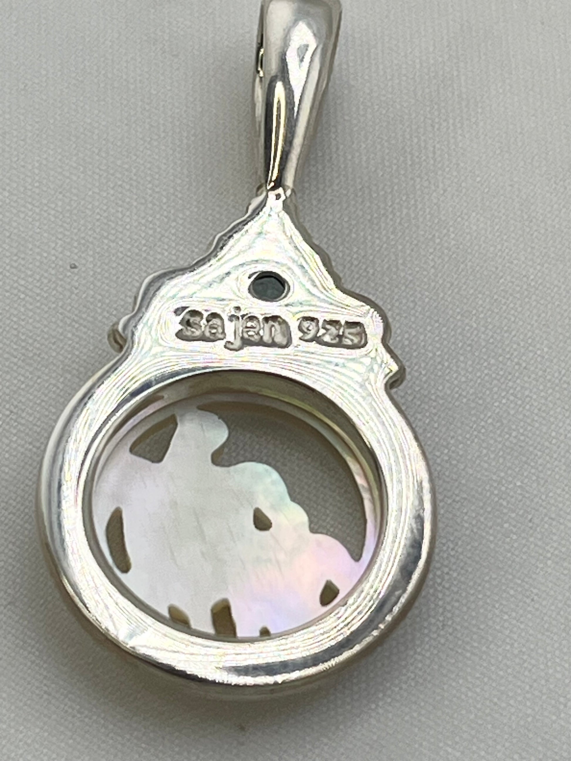Sajen 925 Sterling Silver Mother Of Pearl Turquoise Turtle Pendant