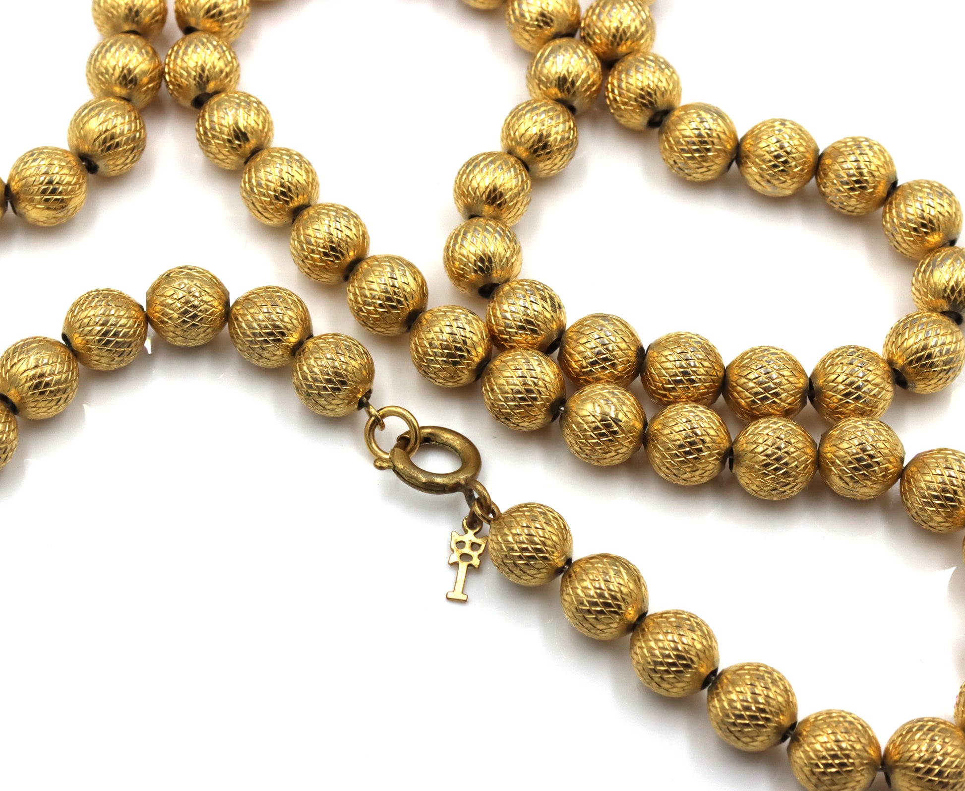 Gold plated beaded necklace