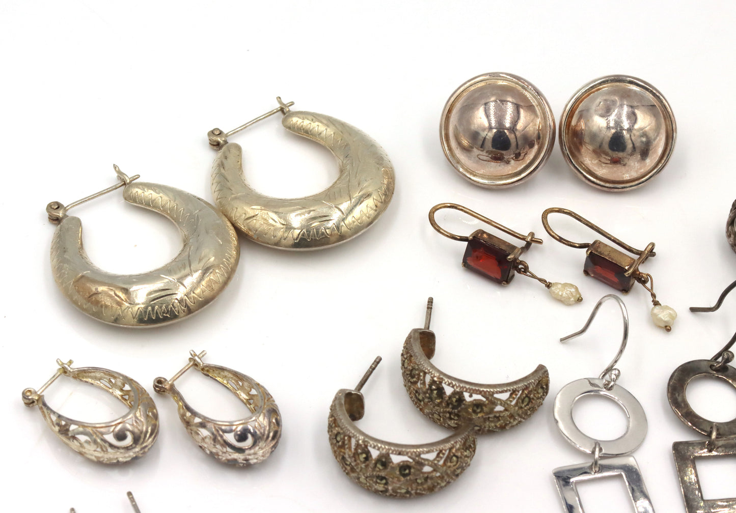 Group lot of Vintage 925 sterling silver earrings