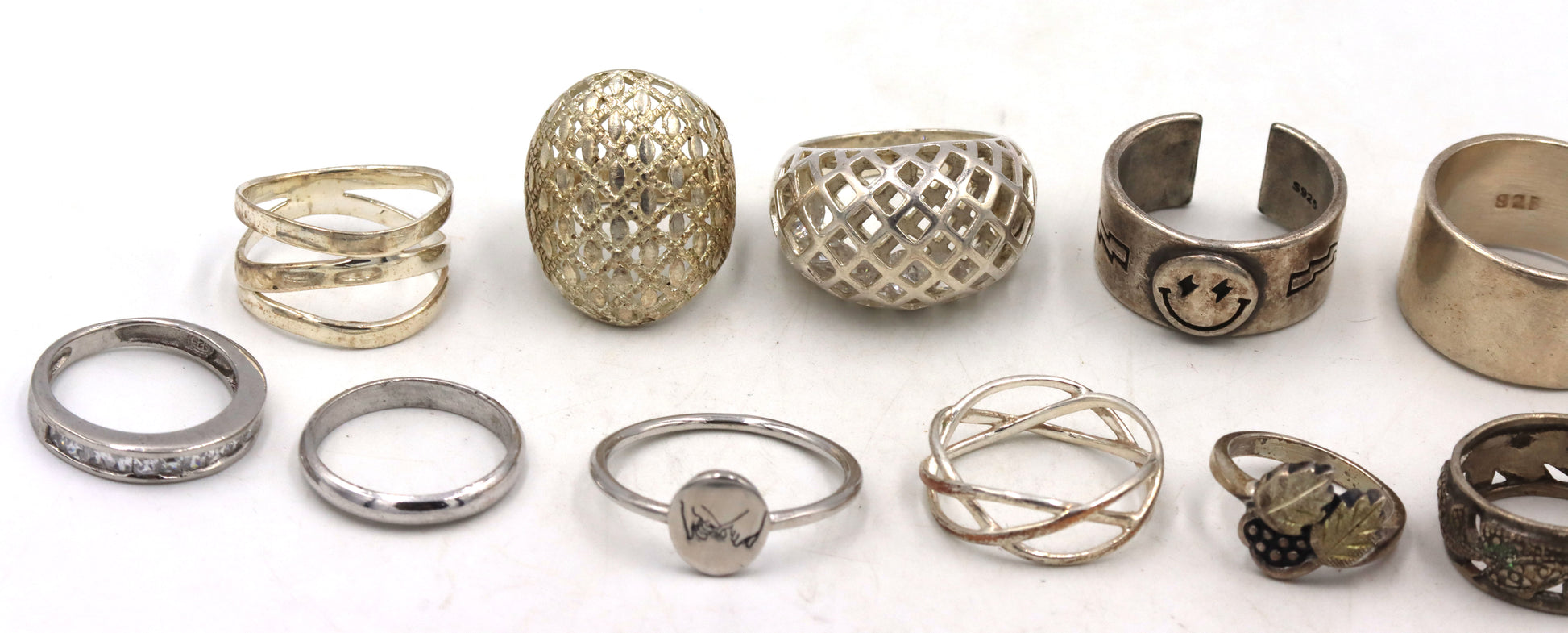 Group lot of Vintage 925 sterling silver rings