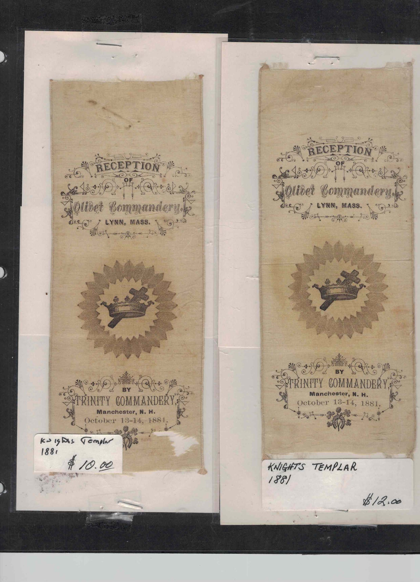 Antique Fraternal & Veteran Event Ribbons Collection (1880s–1890s)