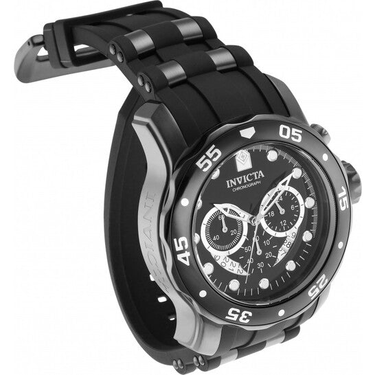 Invicta Pro Diver Ocean Master Chronograph Men's Watch – Black Ion-Plated Sport Design with Original