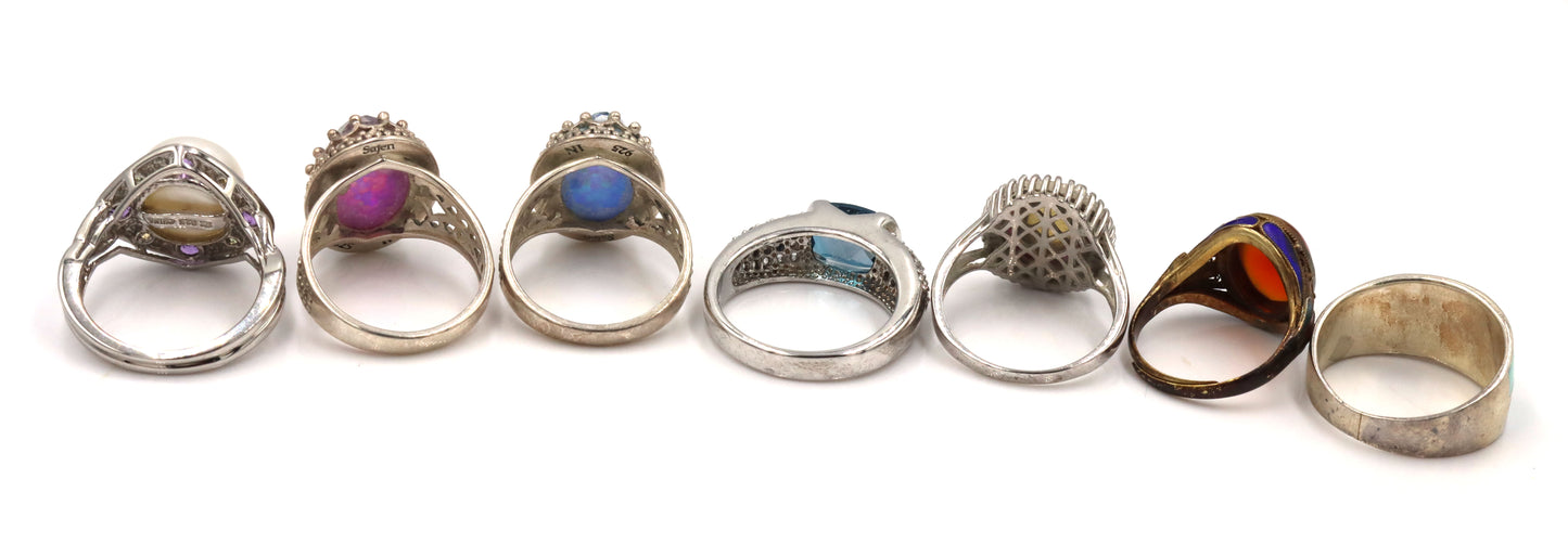 925 Sterling Silver Rings Lot